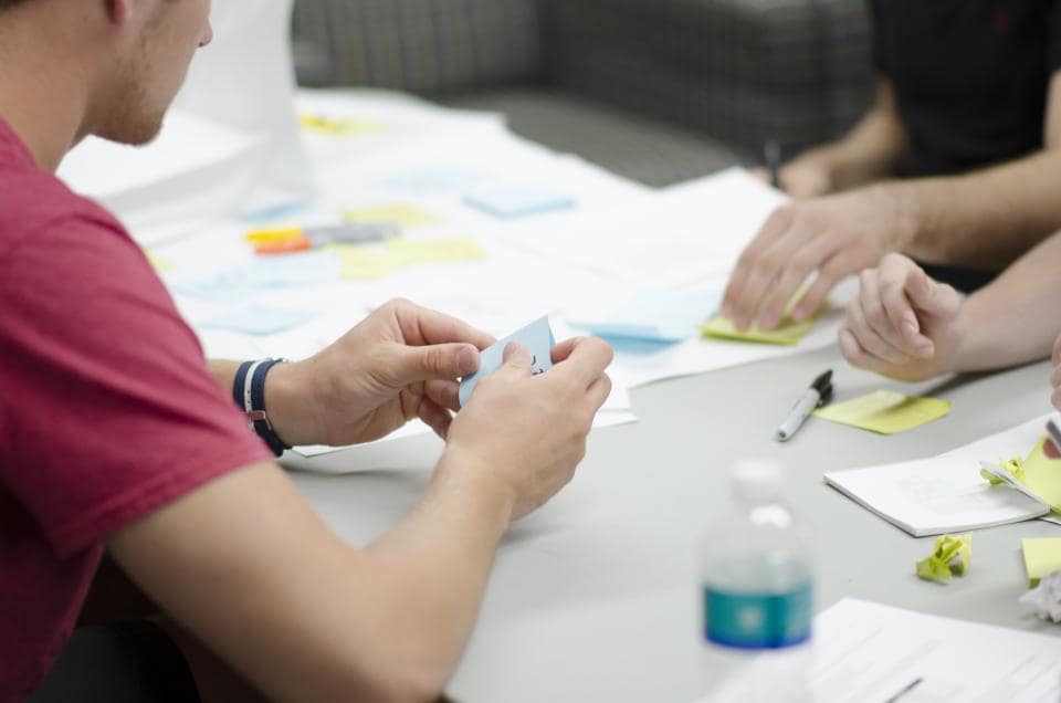 Small business team in a short data security briefing