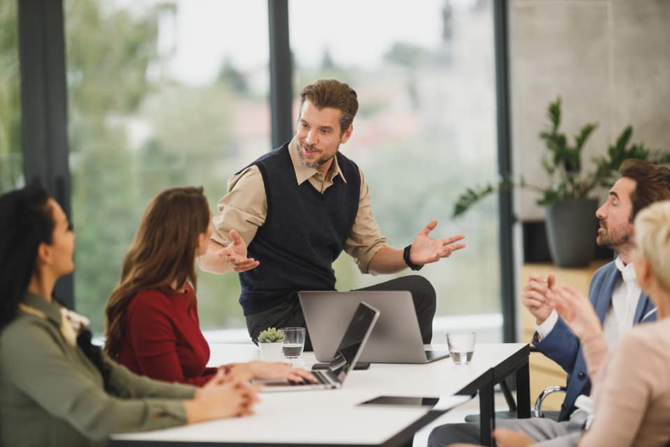 Support engineer with a headset assisting a hosting customer